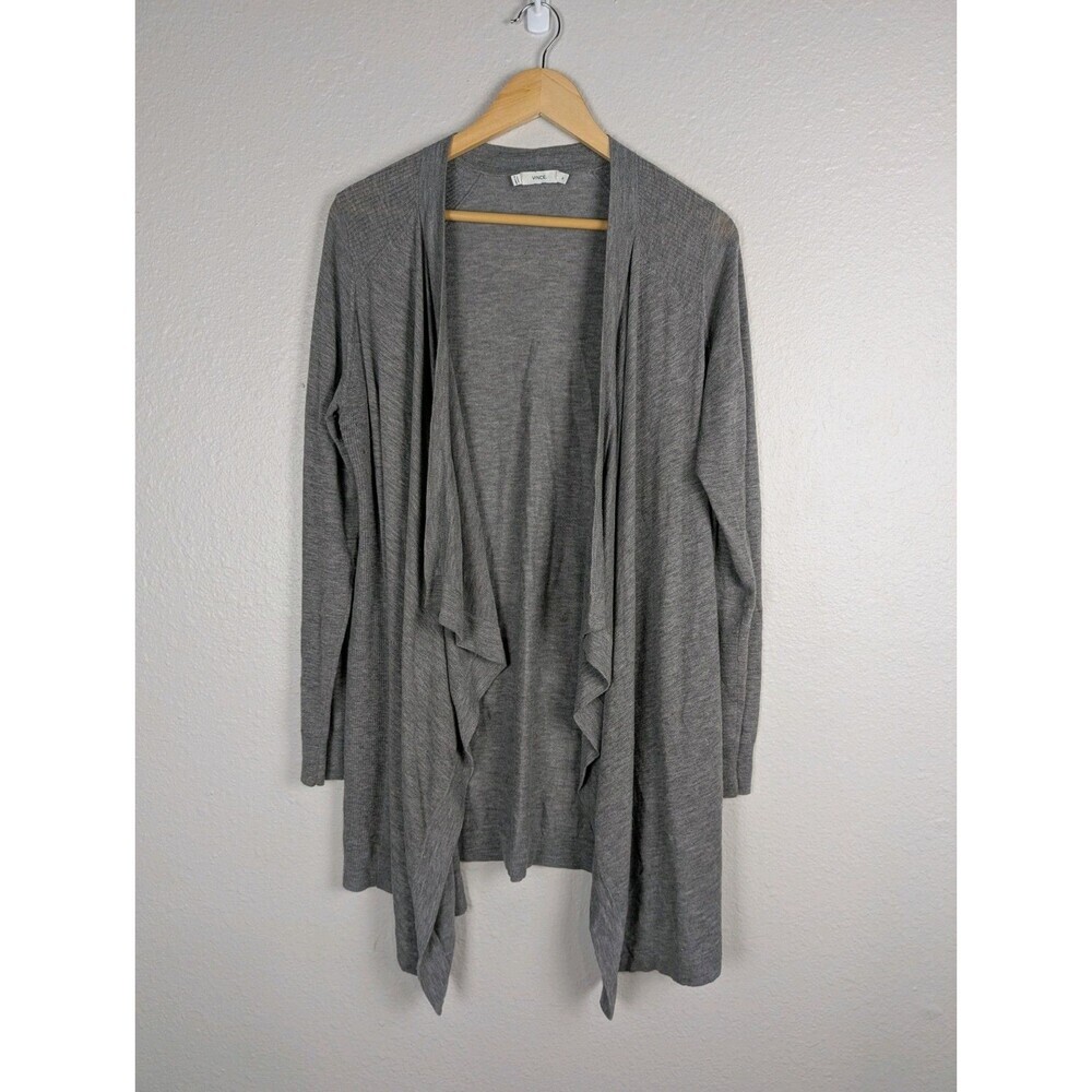 Vince Merino Wool Blend Cardigan Gray Size Medium
